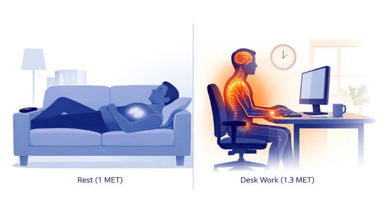 Rest vs desk work energy comparison