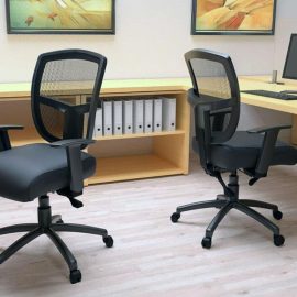 Black ergonomic swivel chairs