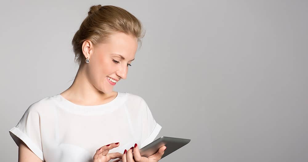 Looking at a tablet