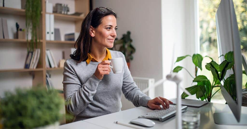 Professional woman working from home